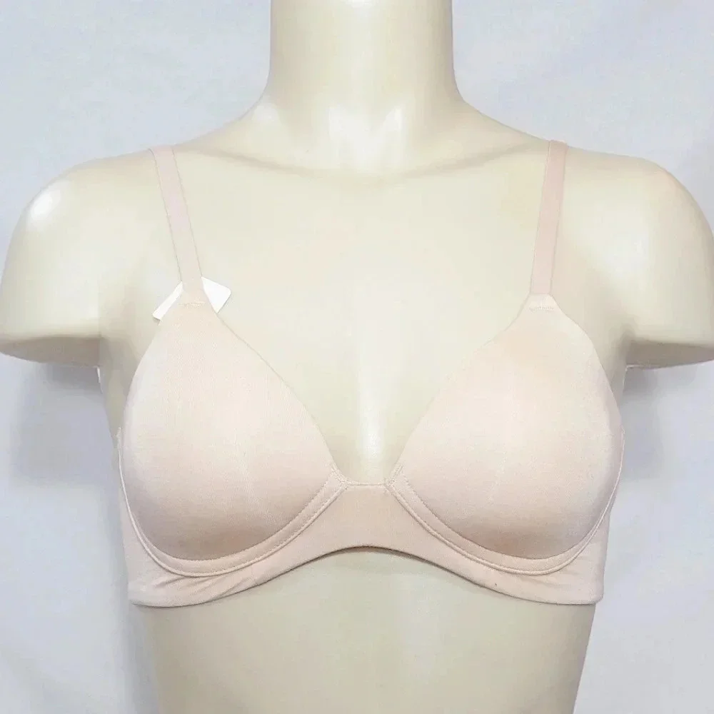 32B Gilligan O'Malley Molded Cup Lightly Lined Wire Free Bra Mochaccino Nude NWT